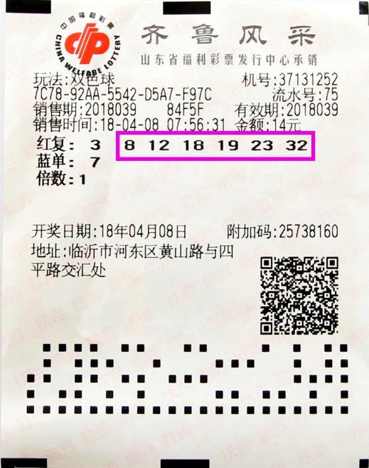 号码全对!7+1复式却错失一等奖 拿下144150元奖